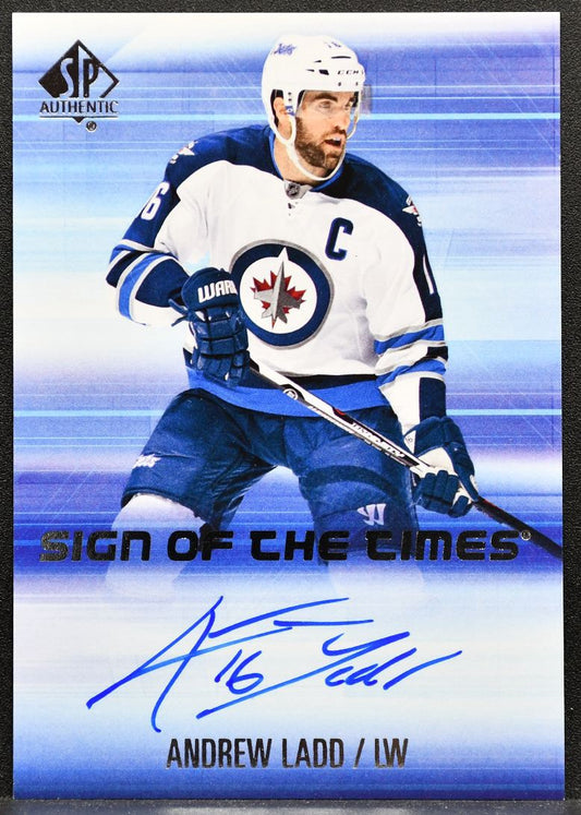 2015-16 SP Authentic Sign of the Times Andrew Ladd SOTT-AL Jets Auto 3246
