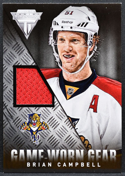 2013-14 Panini Titanium Game Worn Gear Brian Campbell Panthers Jersey 2585