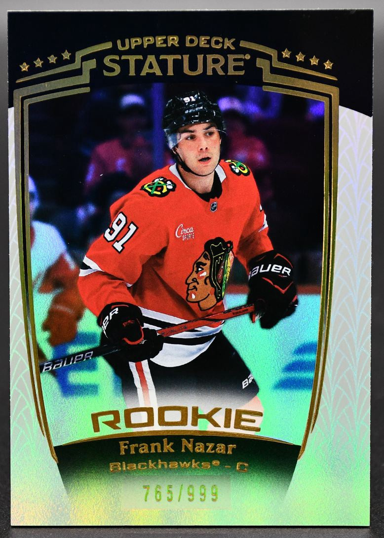 2024-25 UD Stature Frank Nazar 37 Chicago Blackhawks RC 765/999
