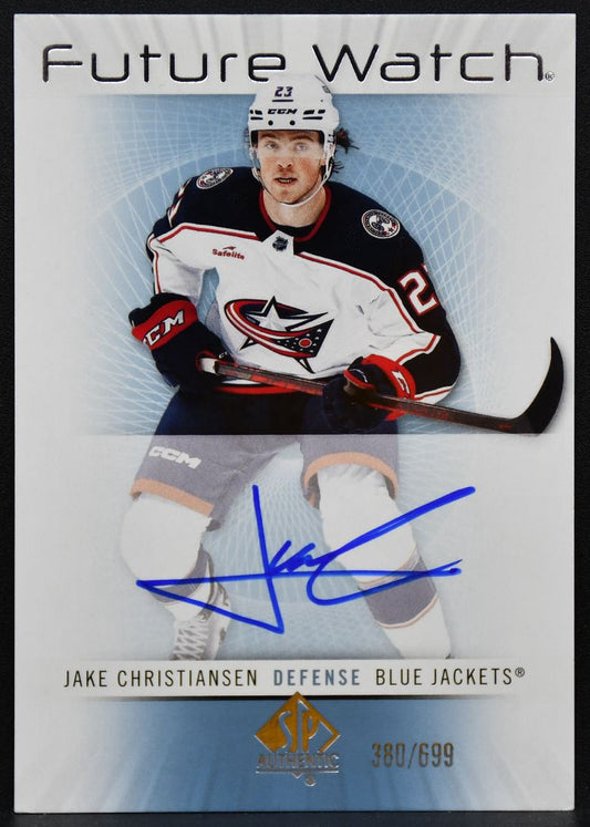 2022-23 SP Authentic 12-13 Retro Christiansen Blue Jackets RC Auto 380/699 9185