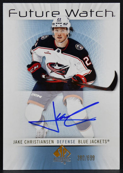 2022-23 SP Authentic 12-13 Retro Christiansen Blue Jackets RC Auto 380/699 9185