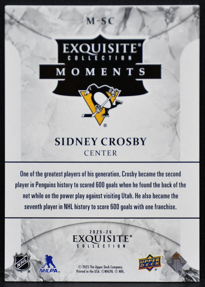 2025-26 UD Black Diamond Collection Moments Gold Crosby Penguins 14/49 4166