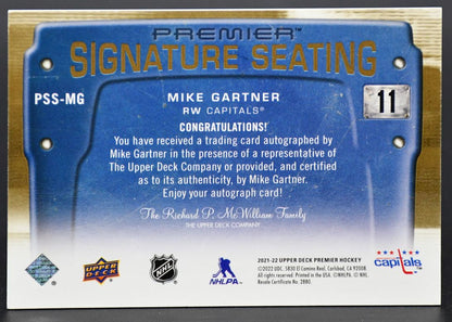 2021-22 UD Premier Mike Gartner PSS-MG Washington Capitals Auto 3/5