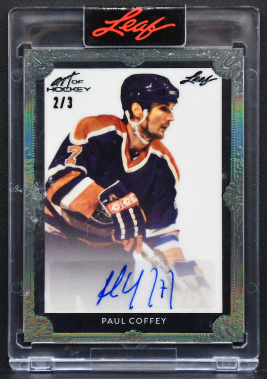 2022-23 Leaf Art of Hockey Paul Coffey BA-PC1 Edmonton Oilers Auto 2/3