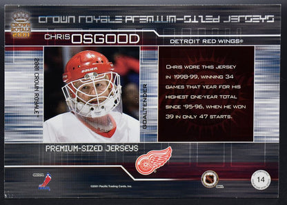 2001-02 Pacific Crown Royale Chris Osgood 14 Detroit Red Wings 245/351 Jersey
