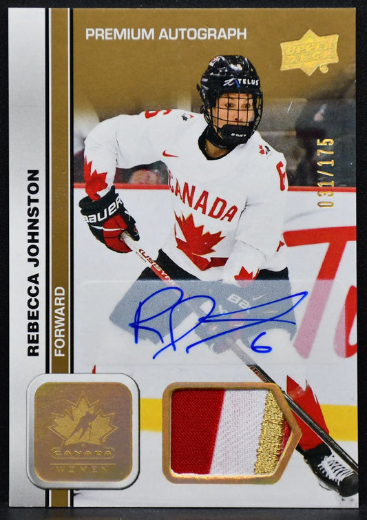 2023-24 UD Team Canada Juniors Premium Autograph Rebecca Johnston 6 RC /175