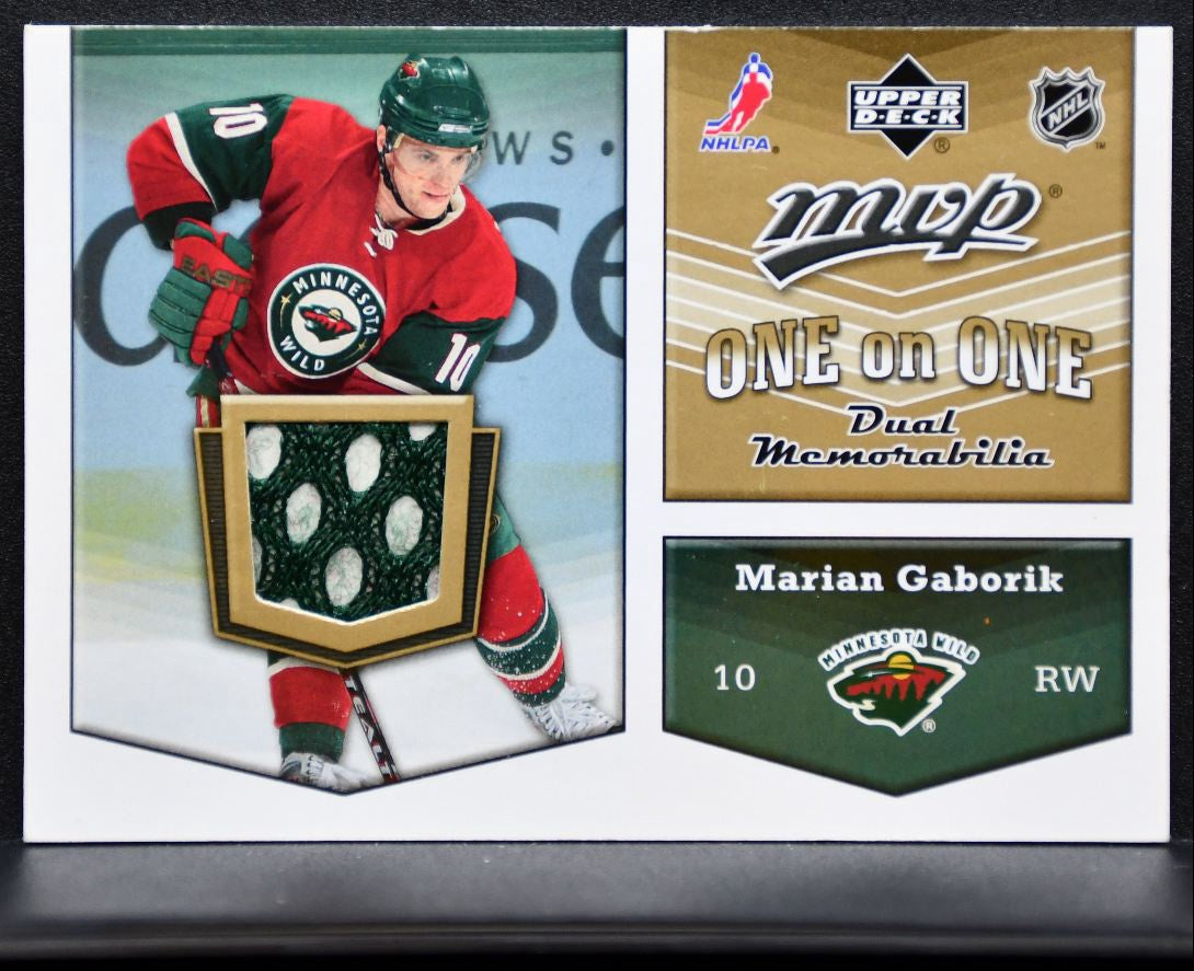 2007-08 UD MVP One on One Dual Memorabilia Gaborik/Hejduk Jersey 5869