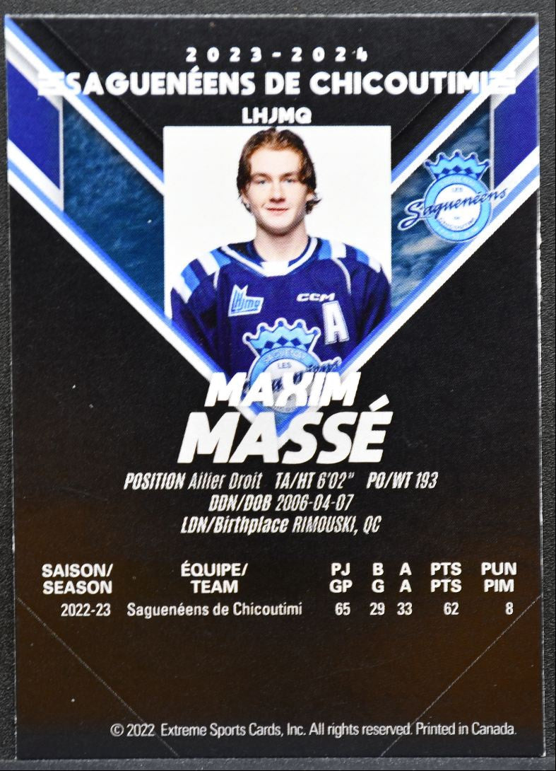 2022-23 Extreme Sports Sagueneens de Chicoutimi Massé Auto 2751