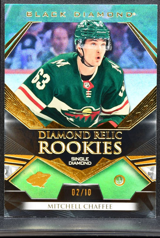 2022-23 UD Black Diamond Relic Gems Emerald Chaffee Wild RC /10 0755