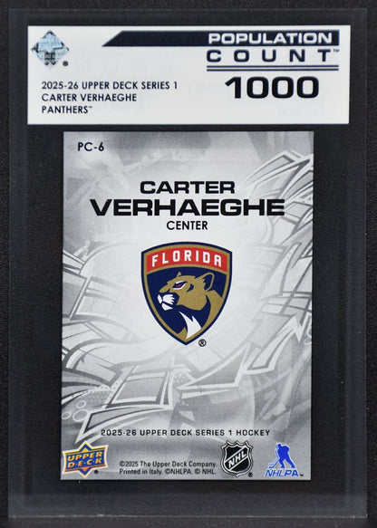 2025-26 UD Series 1 Population Count 1000 Carter Verhaeghe PC-6 Florida Panthers 6040