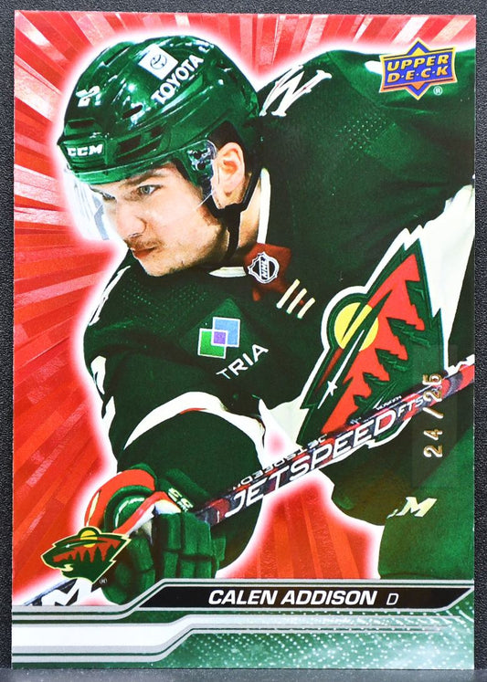2008-09 Upper Deck Series 1 Red Outburst Calen Addison 92 Wild 24/25 1655
