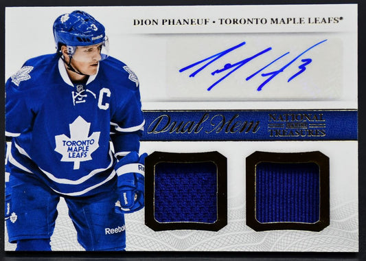 Maillot autographié Panini National Treasures Dual Mem Dion Phaneuf DM-DPH 2013-14