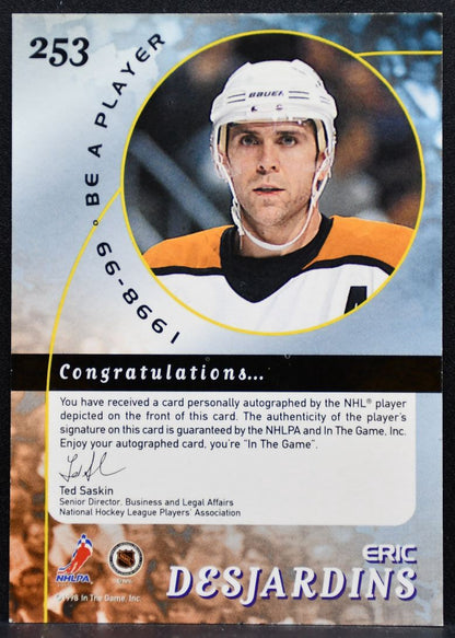 1998-99 In The Game Be a Player Autographs Eric Desjardins 253 Flyers Auto 6235