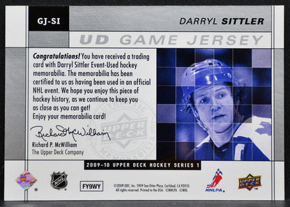 2009-10 UD Series 1 UD Game Jerseys Darryl Sittler GJ-SI Maple Leafs Jersey 0813