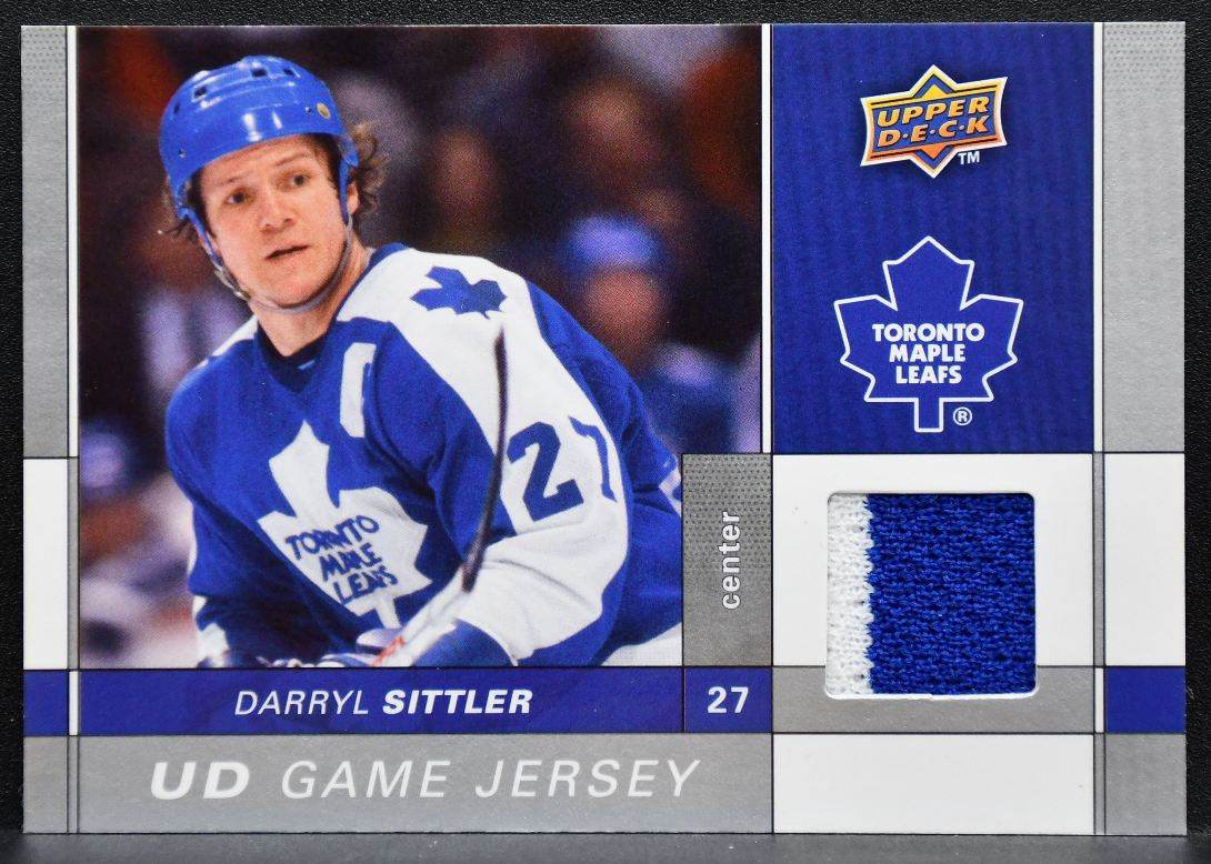 2009-10 UD Series 1 UD Game Jerseys Darryl Sittler GJ-SI Maple Leafs Jersey 0813