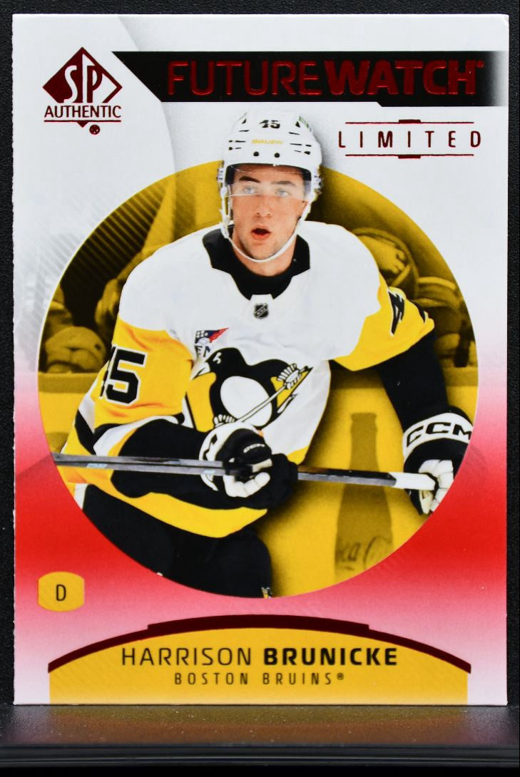 2025-26 SP Authentic Future Watch Limited Red Harrison Brunicke Penguins RC 0344