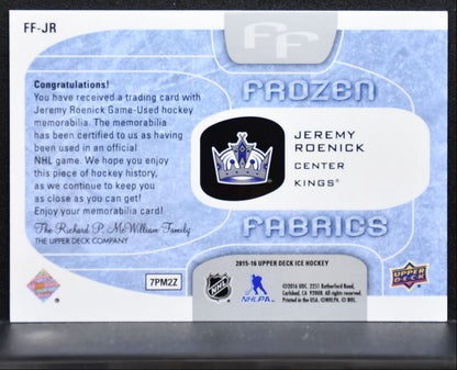 2015-16 Upper Deck Ice Frozen Fabrics Jeremy Roenick FF-JR Kings Jersey 2363