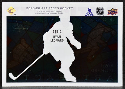 2025-26 UD Artifacts Antiquity Rookie Ryan Leonard ATR-4 Capitals RC 6924