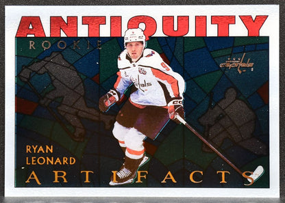 2025-26 UD Artifacts Antiquity Rookie Ryan Leonard ATR-4 Capitals RC 6924