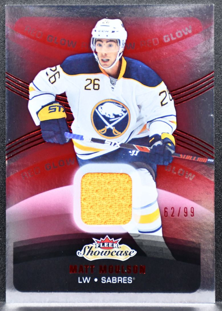 2015-16 Fleer Showcase Jersey Red Glow Matt Moulson 72 Sabres 62/99 Jersey 7737