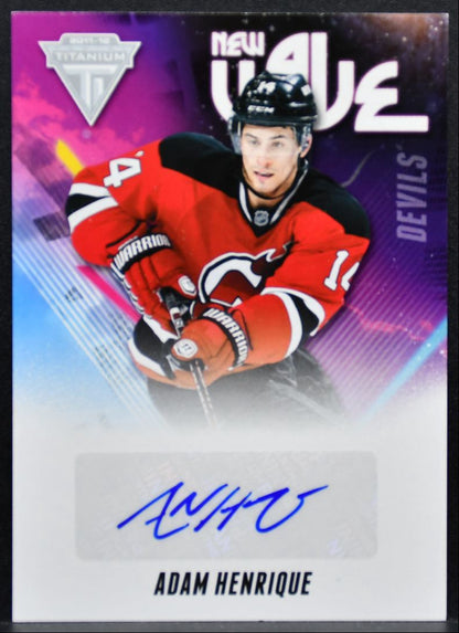 2011-12 Panini Titanium New Wave Autographs Adam Henrique 2 Devils RC Auto 0666