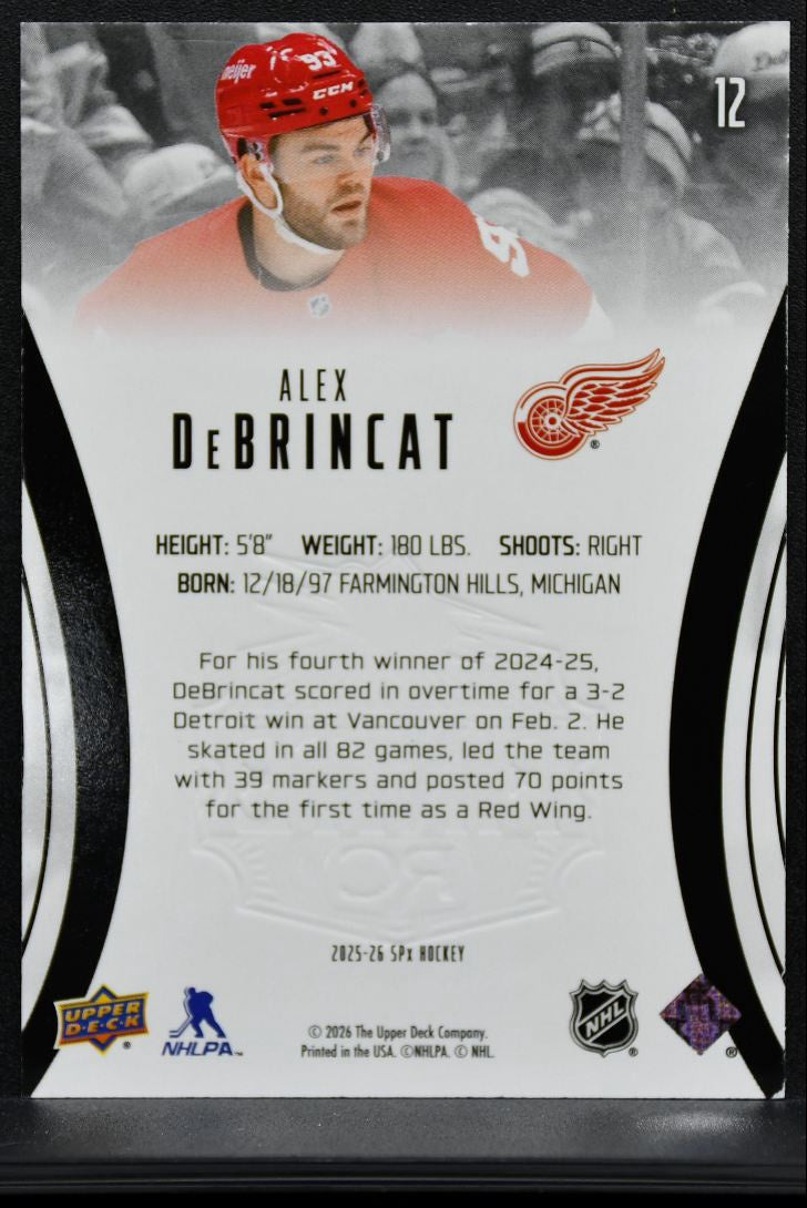 2025-26 SPx Finite Alex DeBrincat 12 Detroit Red Wings 518/999 9522