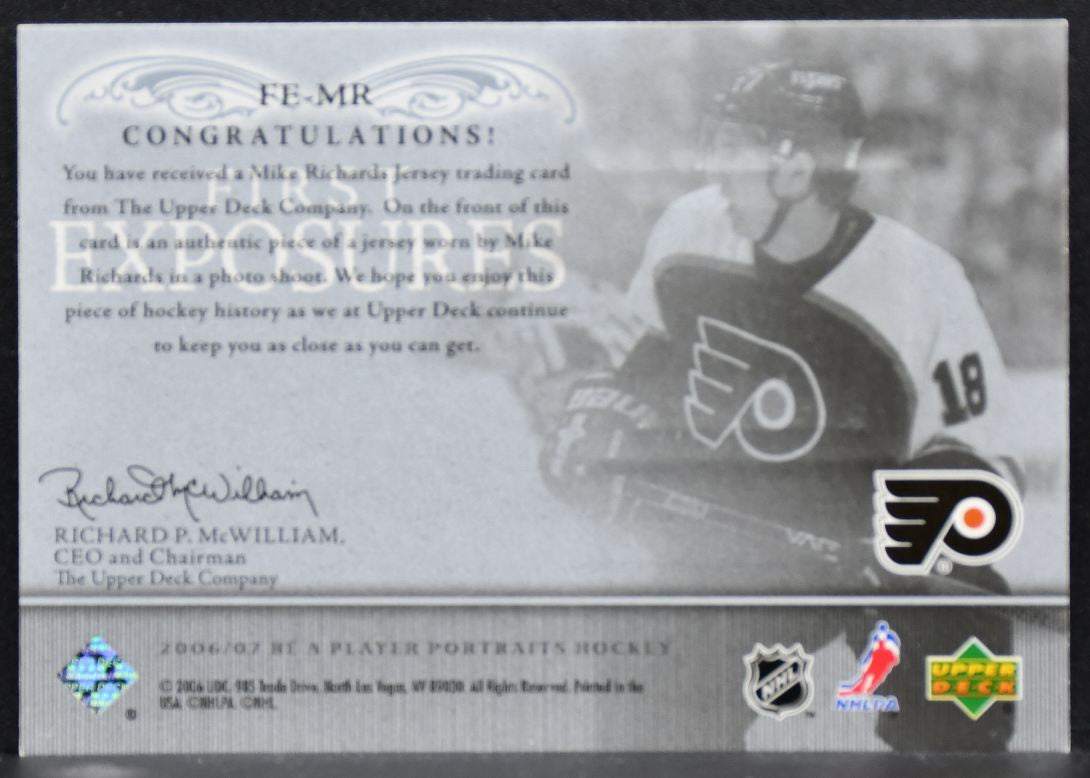 2006-07 UD Be A Player Portraits First Exposures Mike Richards Jersey 9408