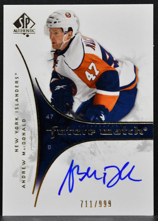 2009-10 SP Authentic Future Watch Auto Andrew MacDonald Islanders RC Auto 6951