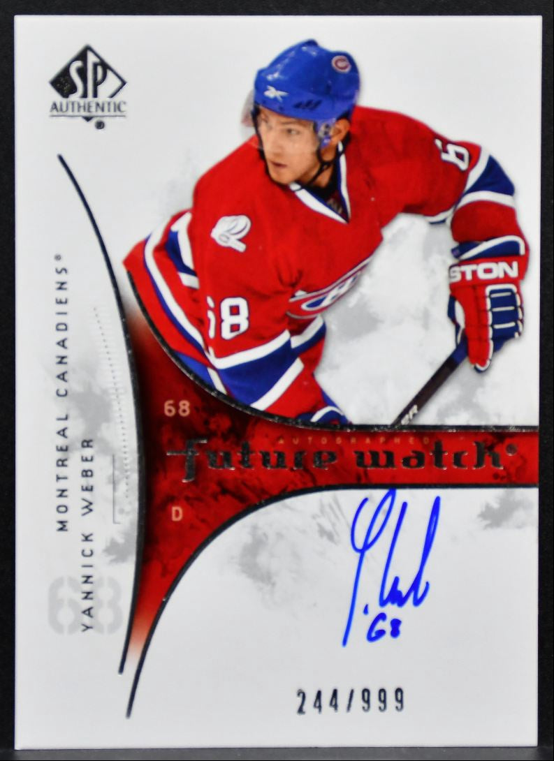 2009-10 SP Authentic Future Watch Auto Yannick Weber RC Auto 244/999 0628