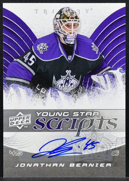 2008-09 Upper Deck Trilogy Young Star Scripts Jonathan Bernier RC Auto 9804