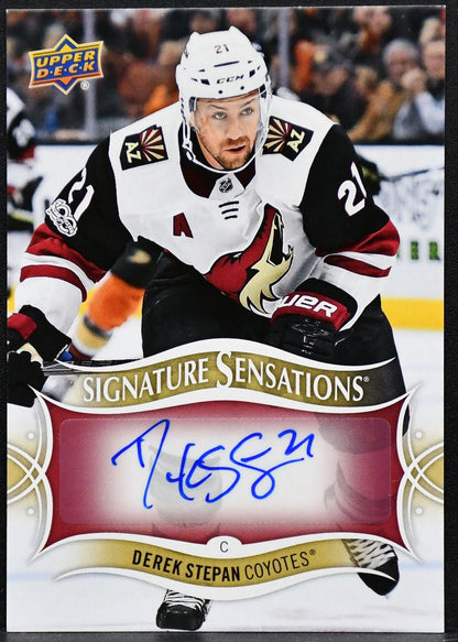 2018-19 UD Signature Sensations Derek Stepan SS-DS Arizona Coyotes Auto