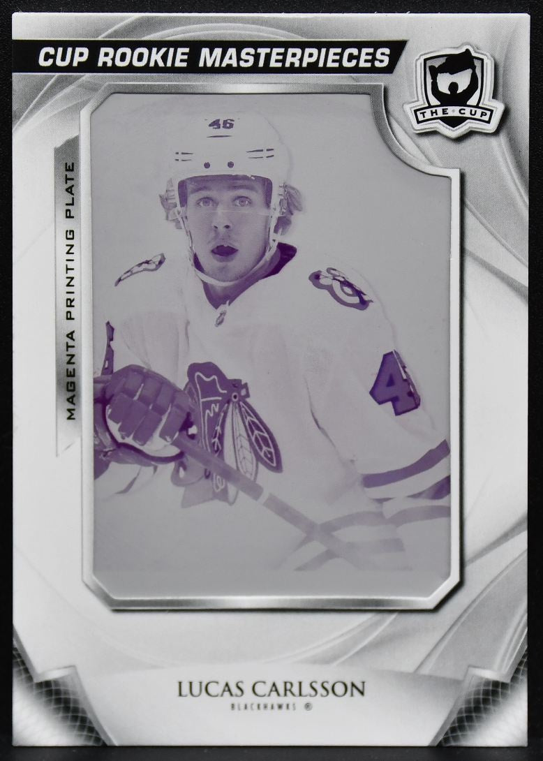 2020-21 UD The Cup Masterpieces Printing Plate Carlsson Blackhawks RC 1/1 4289