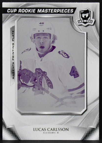 2020-21 UD The Cup Masterpieces Printing Plate Carlsson Blackhawks RC 1/1 4289