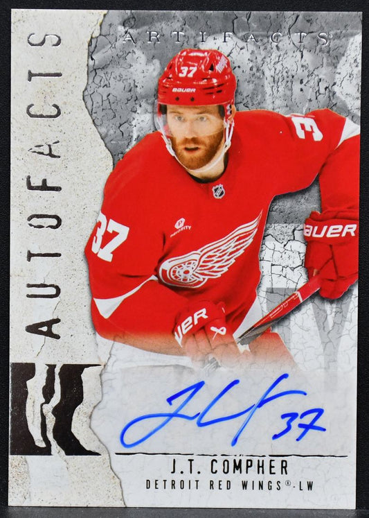 2025-26 UD Artifacts Autofacts J.T. Compher AF-JC Detroit Red Wings Auto