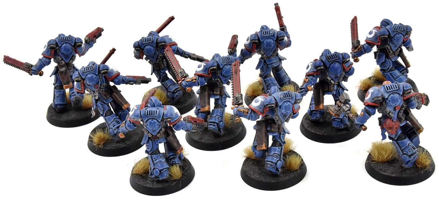 SPACE MARINES 10 Assault Intercessors #1 WELL PAINTED Ultramarines 40K