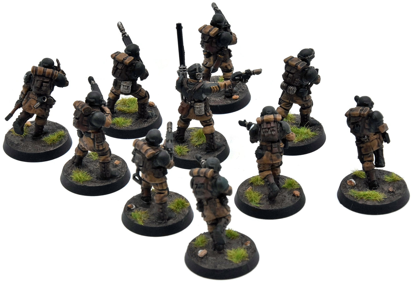 ASTRA MILITARUM 10 cadian shock troops #1 WELL PAINTED Warhammer 40K