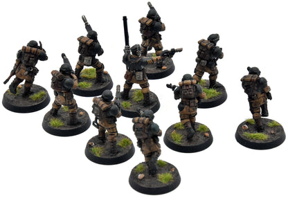 ASTRA MILITARUM 10 cadian shock troops #1 WELL PAINTED Warhammer 40K