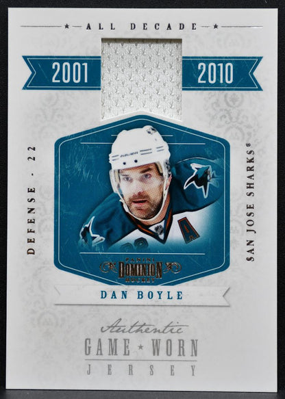 2011-12 Panini Dominion All Decade Jersey Dan Boyle DB Sharks 20/99 Jersey 0530