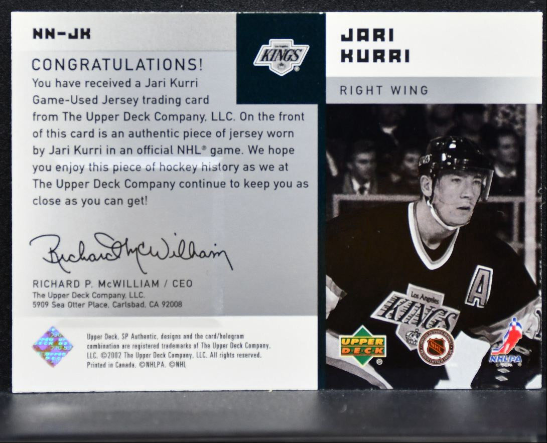 2001-02 SP Authentic Notable Numbers Jari Kurri NN-JK Kings 228/601 Jersey 2301