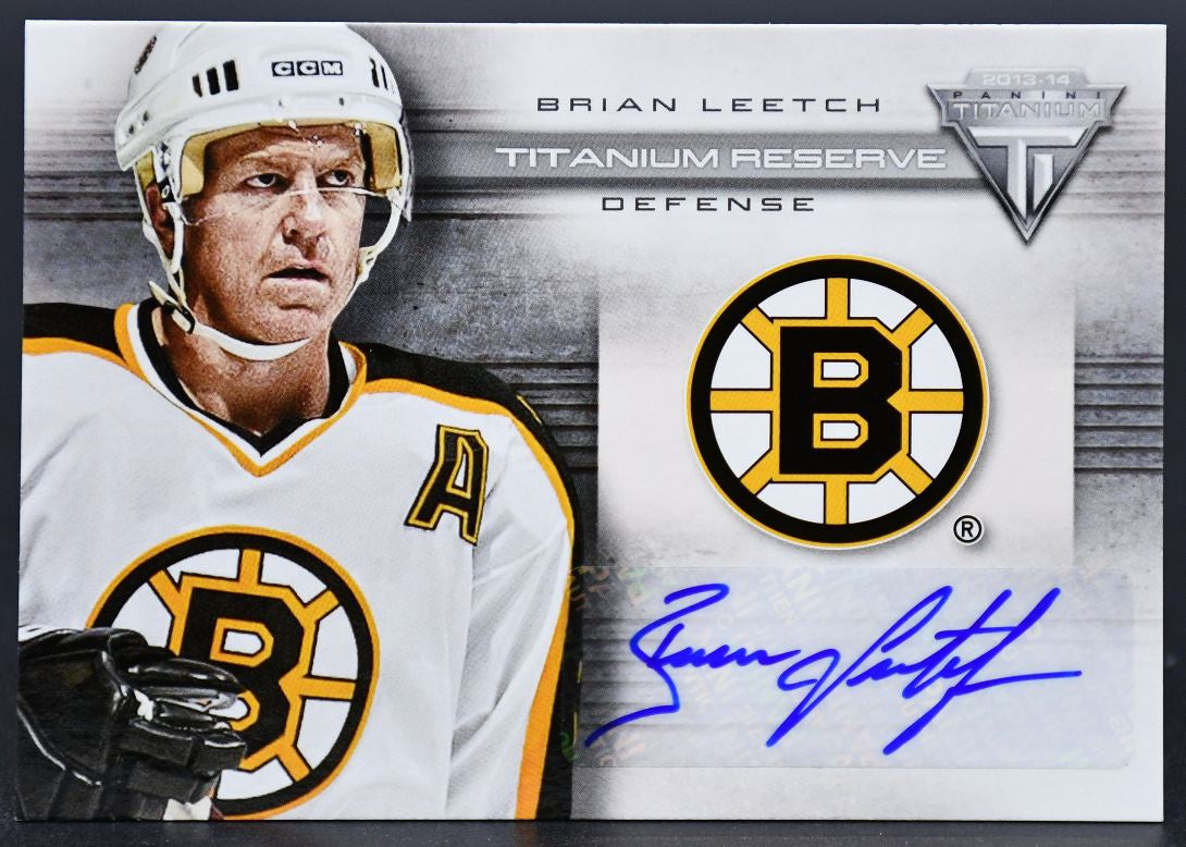 Carte autographiée Panini Titanium Biran Leetch TR-BL des Bruins de Boston, saison 2013-2014