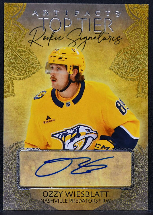 2025-26 UD Artifacts Top Tier Rookie Signatures Ozzy Wiesblatt TTR-OW RC Auto