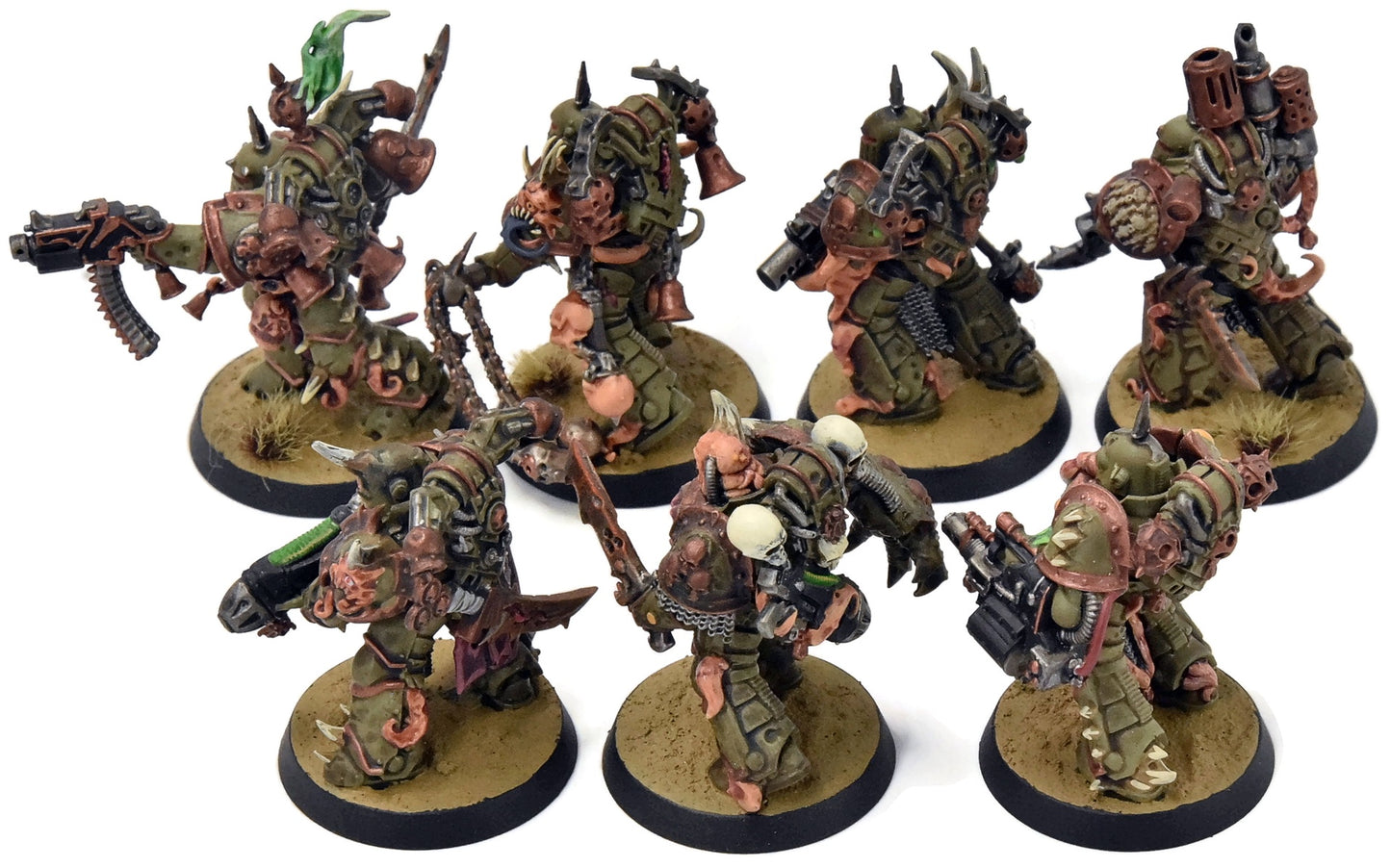 DEATH GUARD 7 Plague Marines #4 WELL PAINTED Warhammer 40K