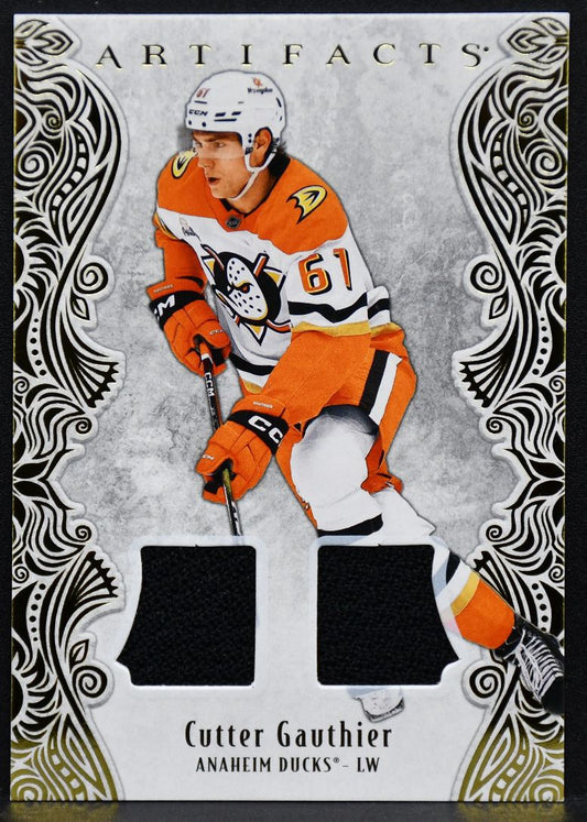 2025-26 UD Artifacts Gold Material Cutter Gauthier Anaheim Ducks /299 Jersey 3262