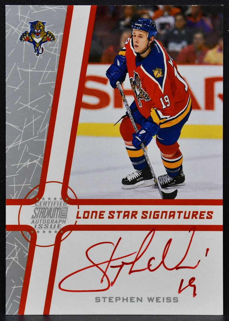 2002-03 Stadium Club Lone Star Auto Red Stephen Weiss LS-SW Panthers Auto 1318