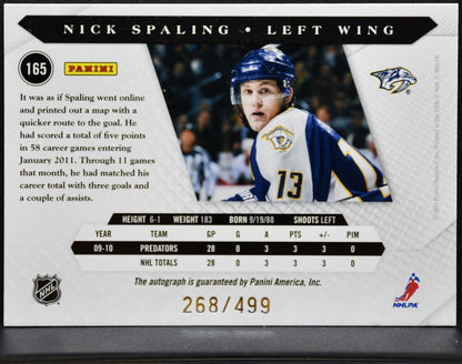 2010-11 Panini Luxury Suite Rookie Auto Nick Spaling Predators RC Auto /499 1806