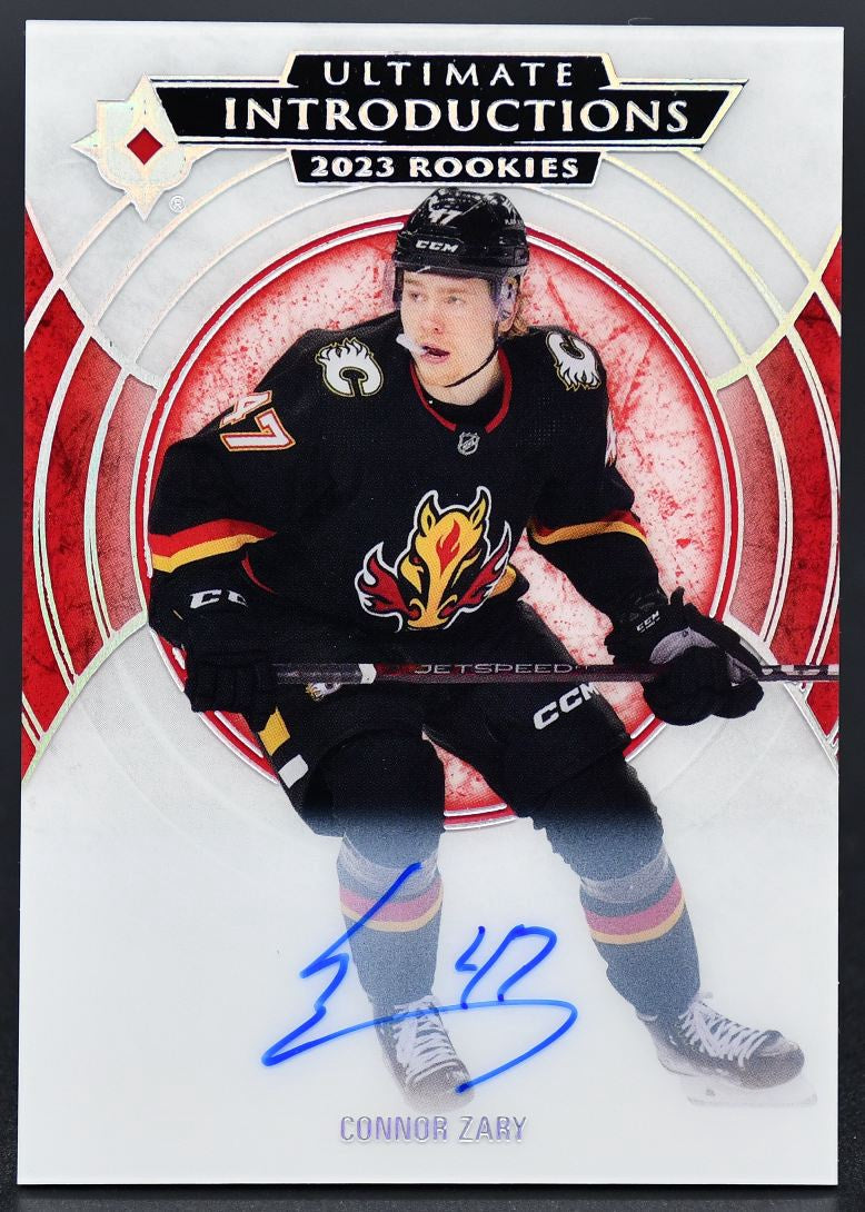 2023-24 UD Ultimate Collection Introductions Zary UI-30 Calgary Flames RC Auto