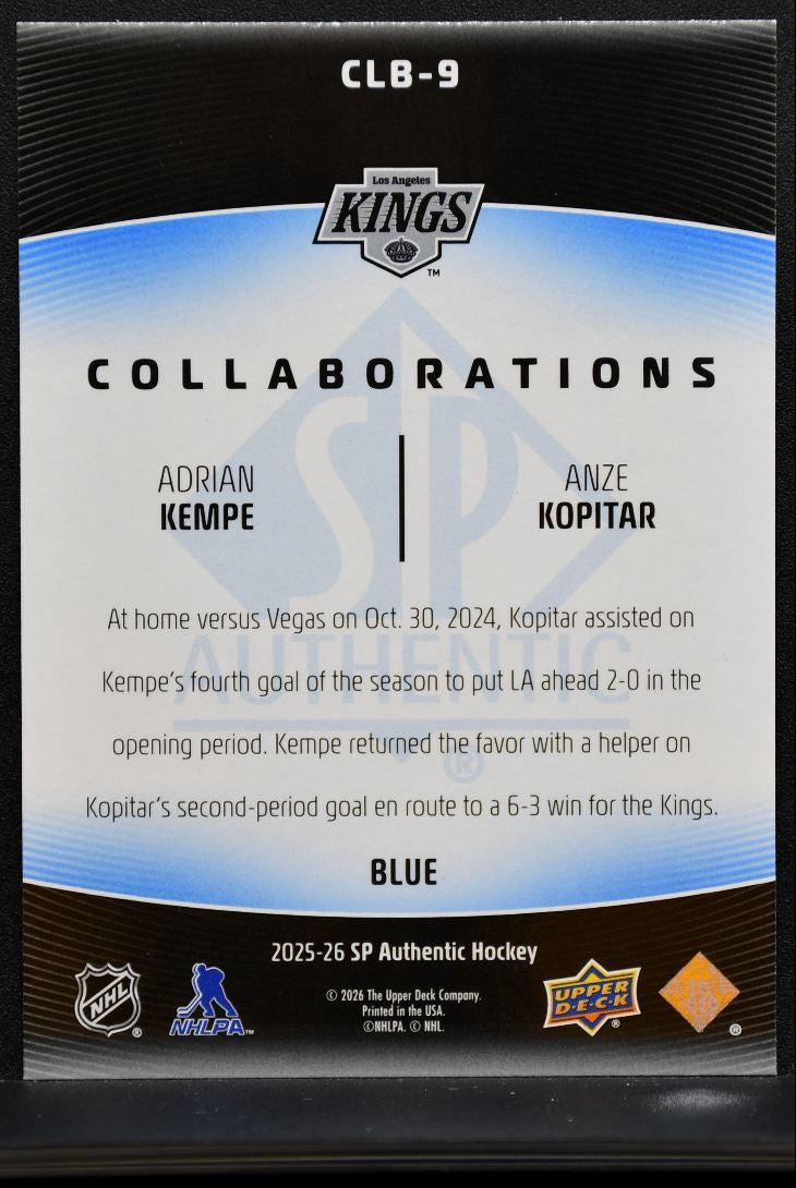 2025-26 SP Authentic Collaborations Blue Anze Kopitar / Adrian Kempe Kings 2010