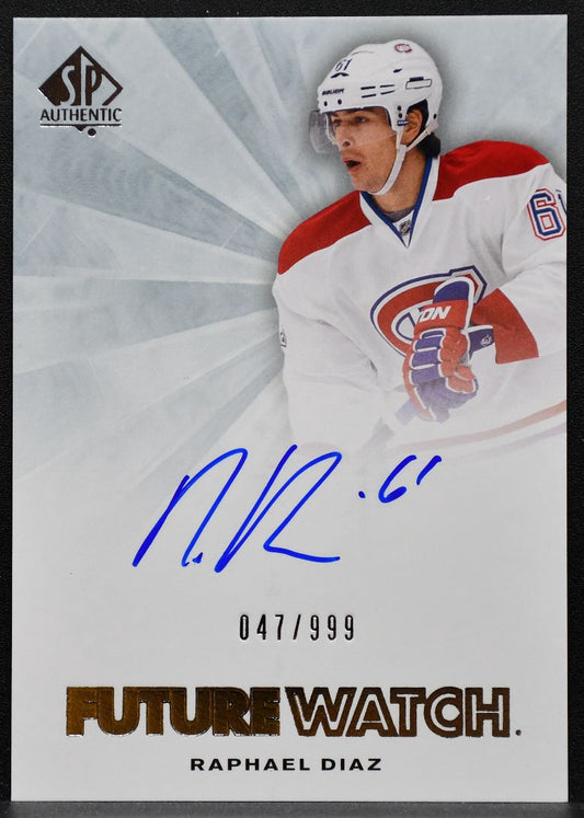 2011-12 SP Authentic Future Watch Auto Raphael Diaz Canadiens Auto 047/999 0552