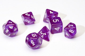Sirius Dice Translucent Purple Resin 7-die Set