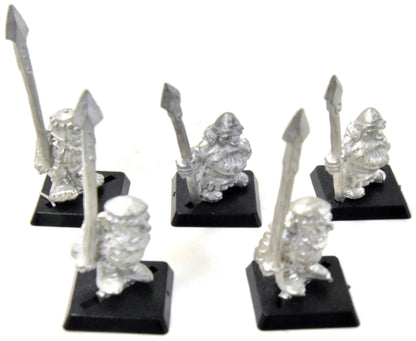 DWARFS 5 Classic Clansmen With Spear #1 METAL Warhammer Fantasy